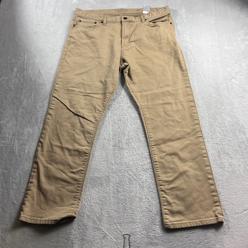 Banana Republic Travel Jean Mens 36x30 Slim Fit Khaki Tan Pants 5-Pocket
